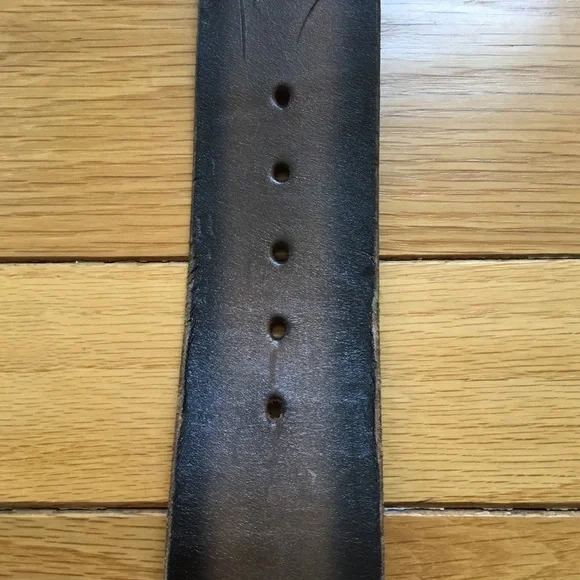 Free People Afterlife Boutique Vintage 1970’s Tooled Brown Leather Boho Belt